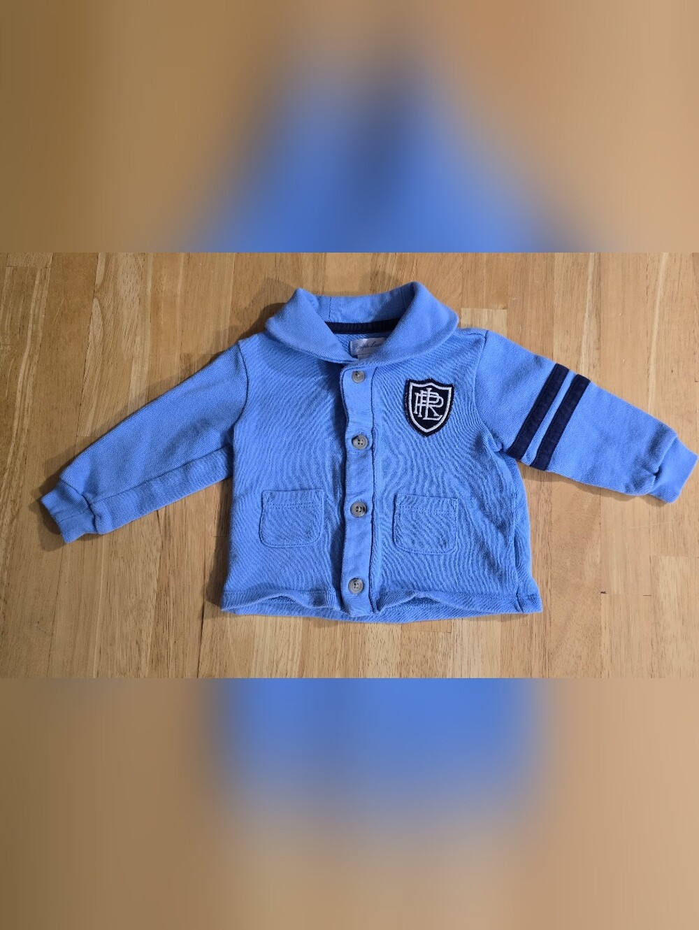 Ralph Lauren Light Blue Button-Front  Kids Jacket, 6 Months